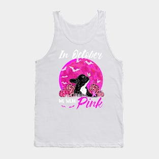 In October We Wear Pink French Bulldog Breast Cancer Pink Ribbon Tank Top